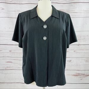 Maggie Barnes Black short sleeve pin stripe jacket